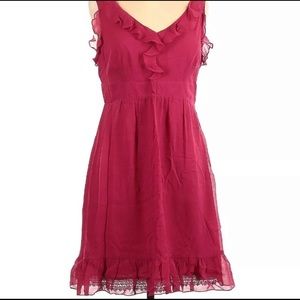 Anthro. (Moulinette Soeurs) Beautiful Silk Ruffle Dress - Women’s SIZE 8